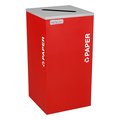 Ex-Cell Kaiser 24 gal Square Waste Receptacle, Red, Silver RC-KDSQ-P RBX